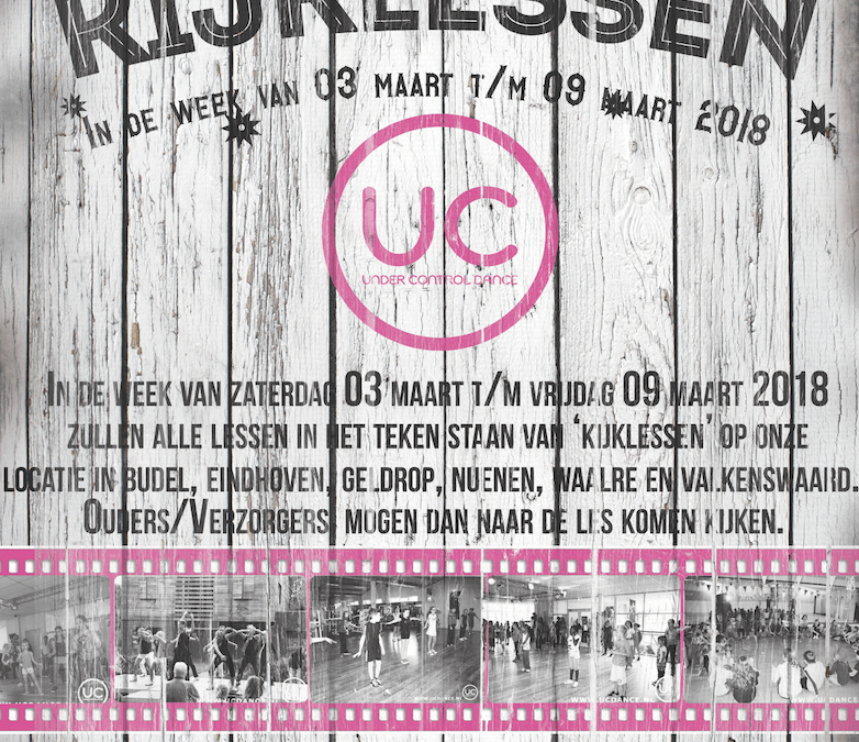 3 maart t/m 9 maart – Kijklessen op alle locaties