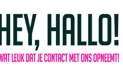 Hey, wat leuk dat je contact opneemt